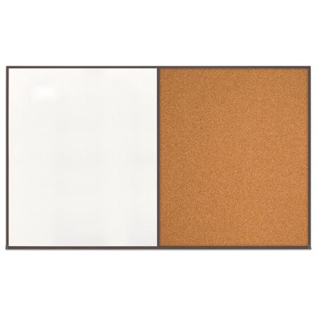 United Visual Products Double Door Radius Corkboard, 42"x32", Sat, UV70025RC-SATIN-COBACC UV70025RC-SATIN-COBACC